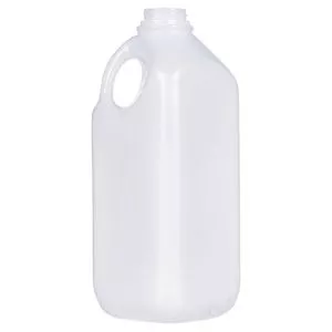 0.5 Gallon/ 2 Liter Natural HDPE Handleware Jug 38-400 Neck Finish, Square Base