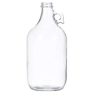0.5 Gallon Clear Glass Handleware Jug 38-405 Neck Finish, Round Base