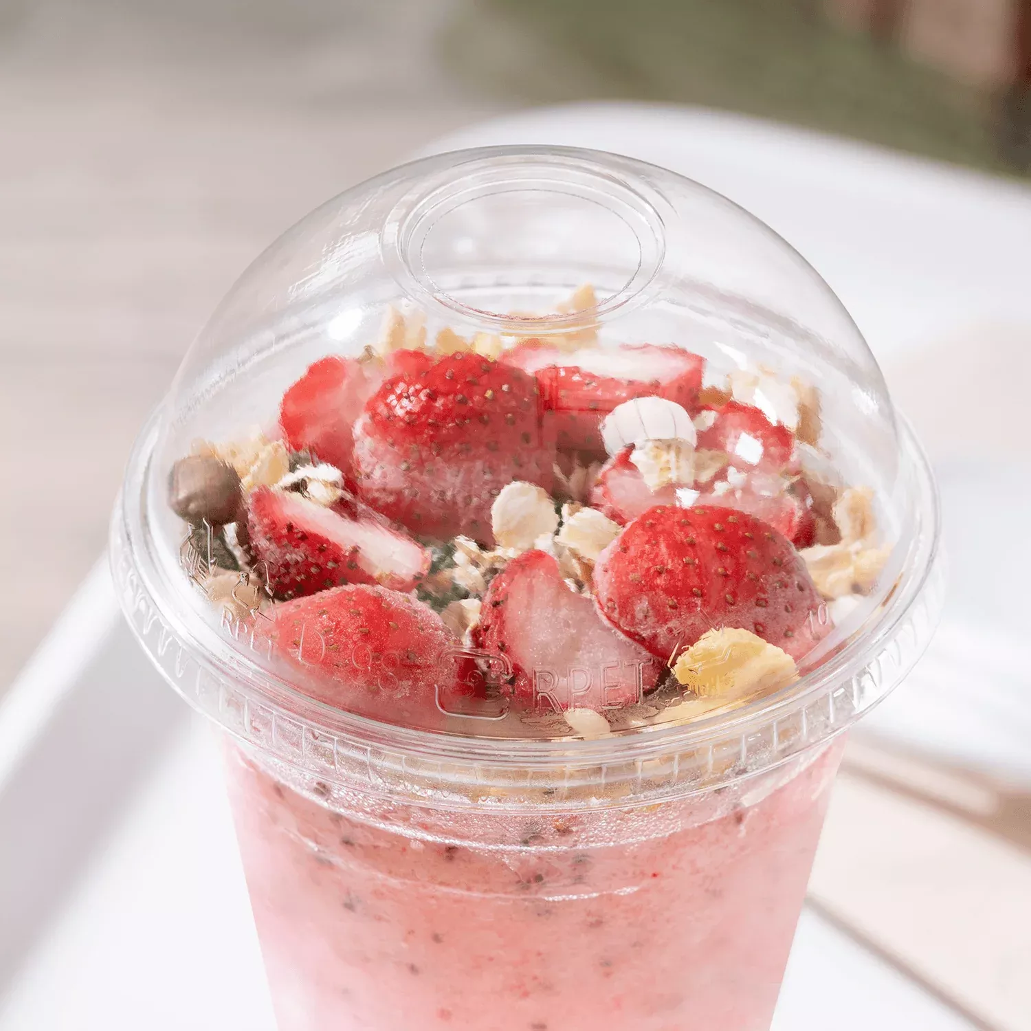 [1,000 ct] Plastic Cup Dome Lids | 98 mm | RPET | Clear