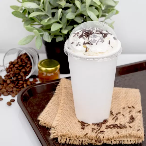 [1,000 ct] Plastic Dome Cup Lids | PET | No Hole | 90 mm