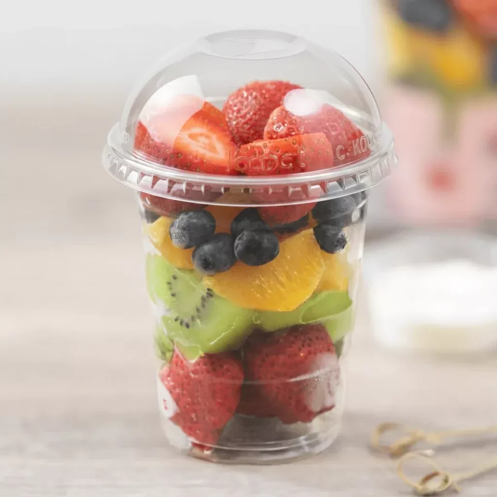 [1,000 ct] Plastic Dome Cup Lids | PET | No Hole | 98 mm