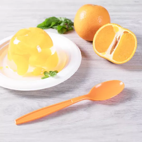[1,000 ct] PP Plastic Extra Heavy Weight Tea Spoons, Orange