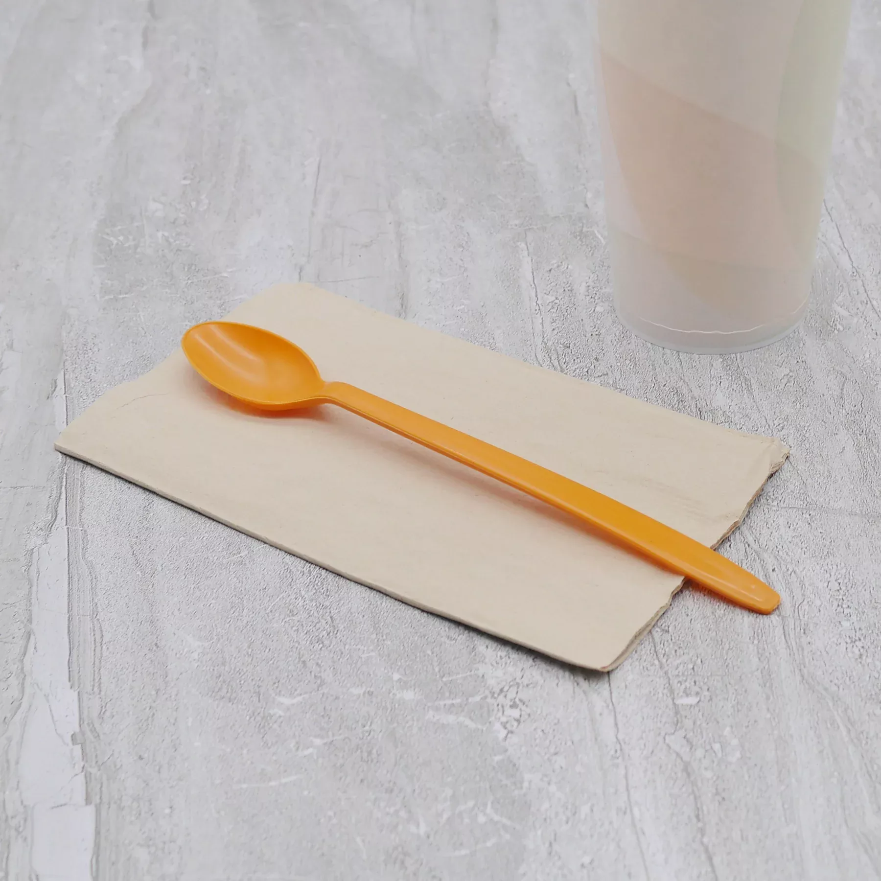 [1,000 ct] PP Plastic Heavy Weight Soda Spoons, Orange