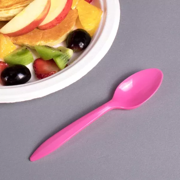 [1,000 ct] PP Plastic Medium Weight Tea Spoons, Pink