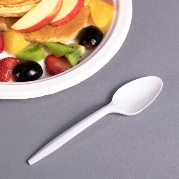 [1,000 ct] PP Plastic Medium Weight Tea Spoons, White