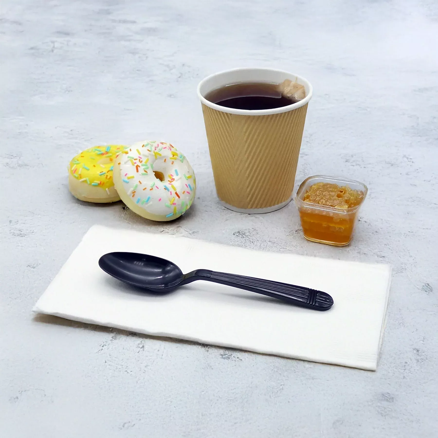 [1,000 ct] PP Plastic Premium Extra Heavy Weight Tea Spoons, Black