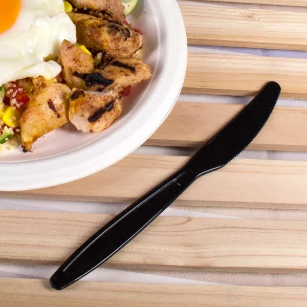 [1,000 ct] PS Plastic Extra Heavy Weight Knives, Black