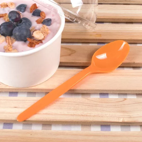 [1,000 ct] PS Plastic Heavy Weight Tea Spoons, Orange
