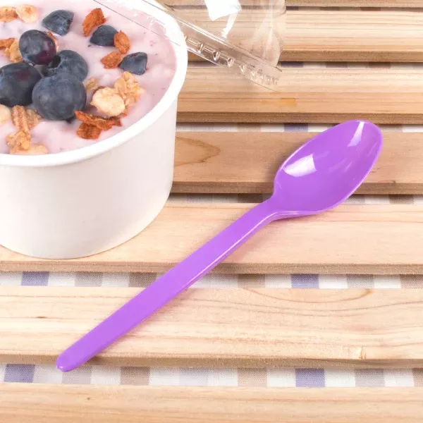 [1,000 ct] PS Plastic Heavy Weight Tea Spoons, Purple