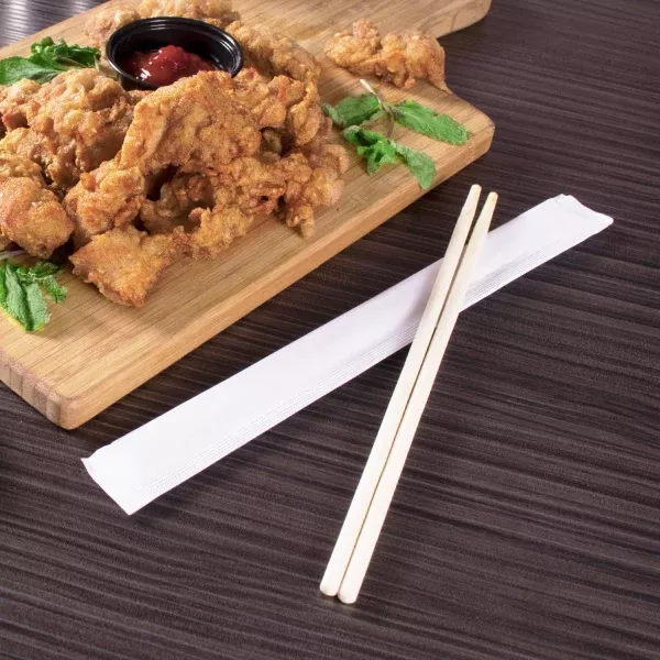 [1,000 Pairs] 9" Individually Wrapped Bamboo Chopsticks, White