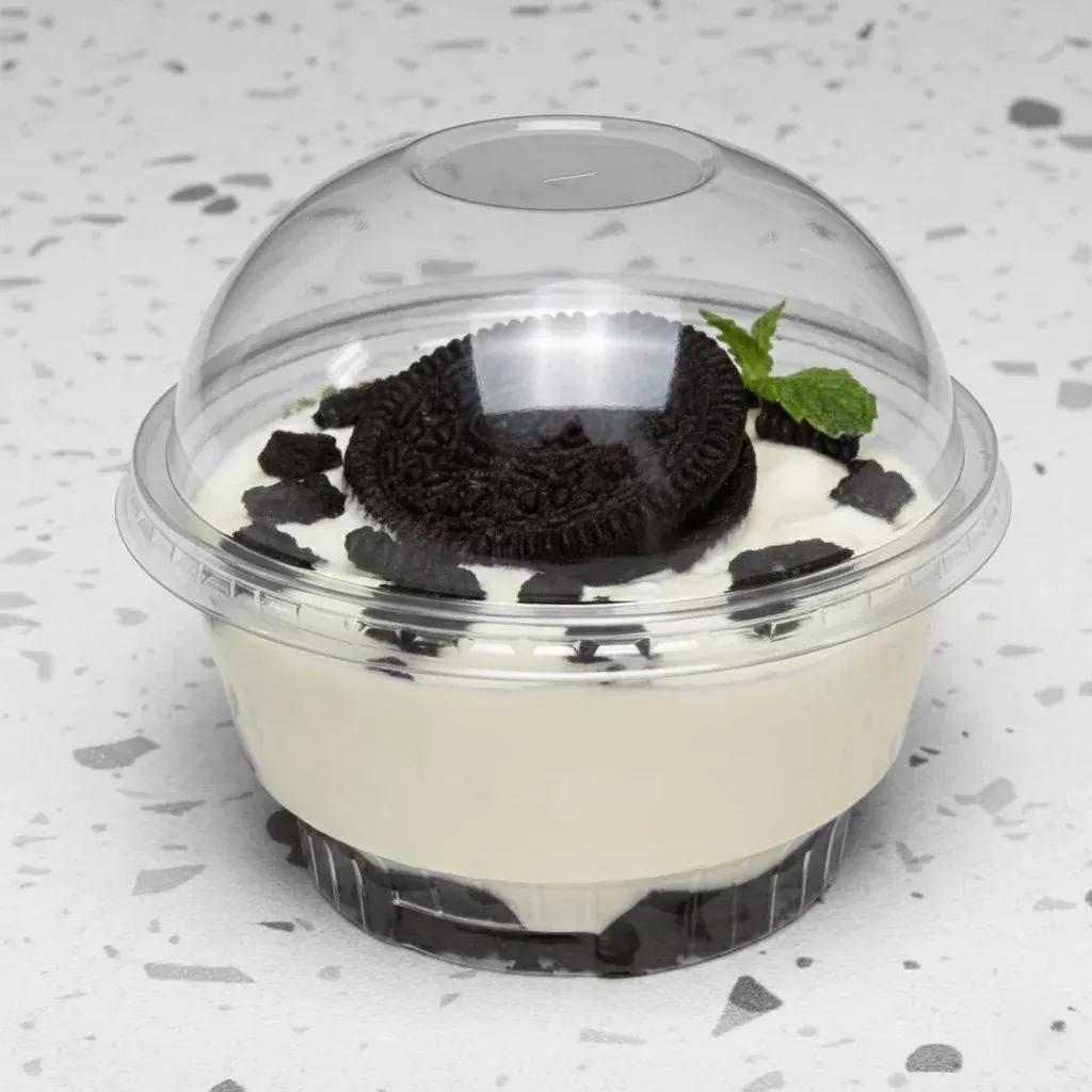 [1,000 pcs] Plastic Dome Cup Lids | No Hole | PET | 92 mm | Clear