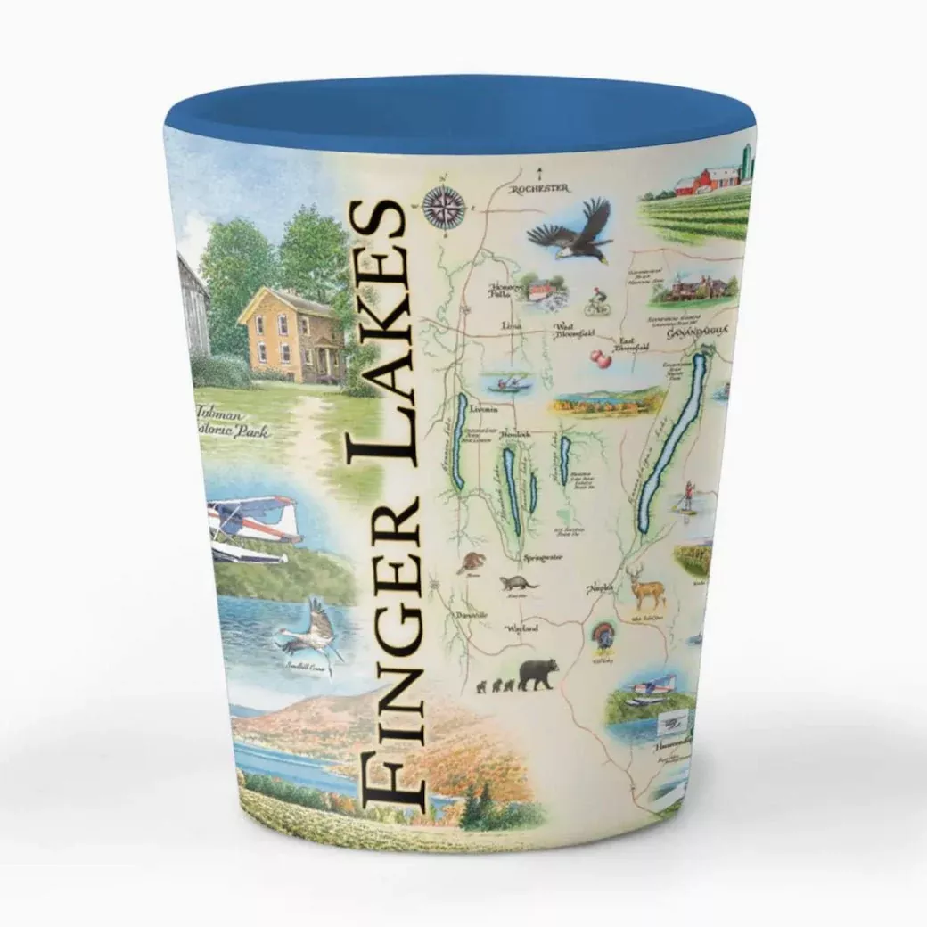 1.5 Ounce Ceramic Finger Lakes Shot Glass