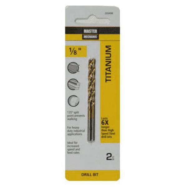 1/8 x 2-3/4 Inch Titanium Drill bit – 2 Pack