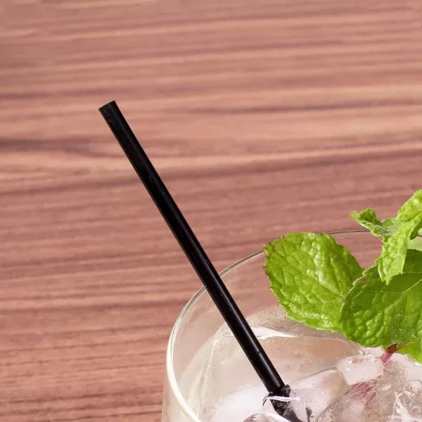 [10,000 ct] Stir Straws | Individually Wrapped | Black (5.75")