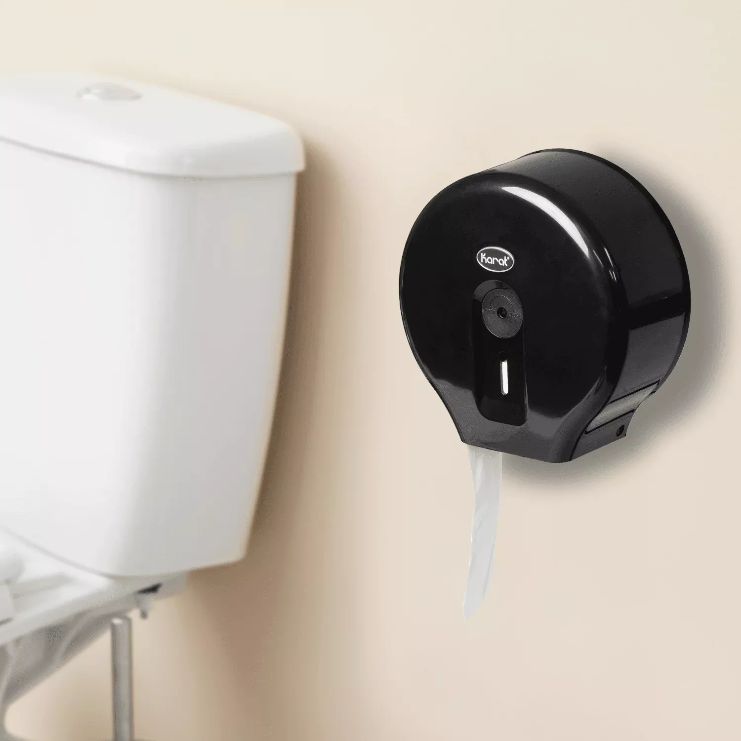 10" Jumbo Roll Tissue Dispenser, Black - 1 unit