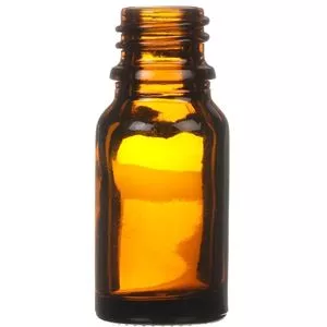 10 ml Amber Glass Dropper Bottle 18 mm Neck Finish, Round Base