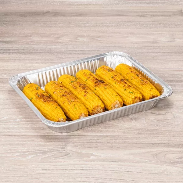 [100 ct] Half Size Heavy-Duty Aluminum Foil Steam Table Pan, Shallow Depth