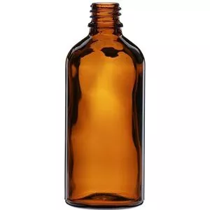 100 ml Amber Glass Dropper Bottle 18 mm Neck Finish, Round Base