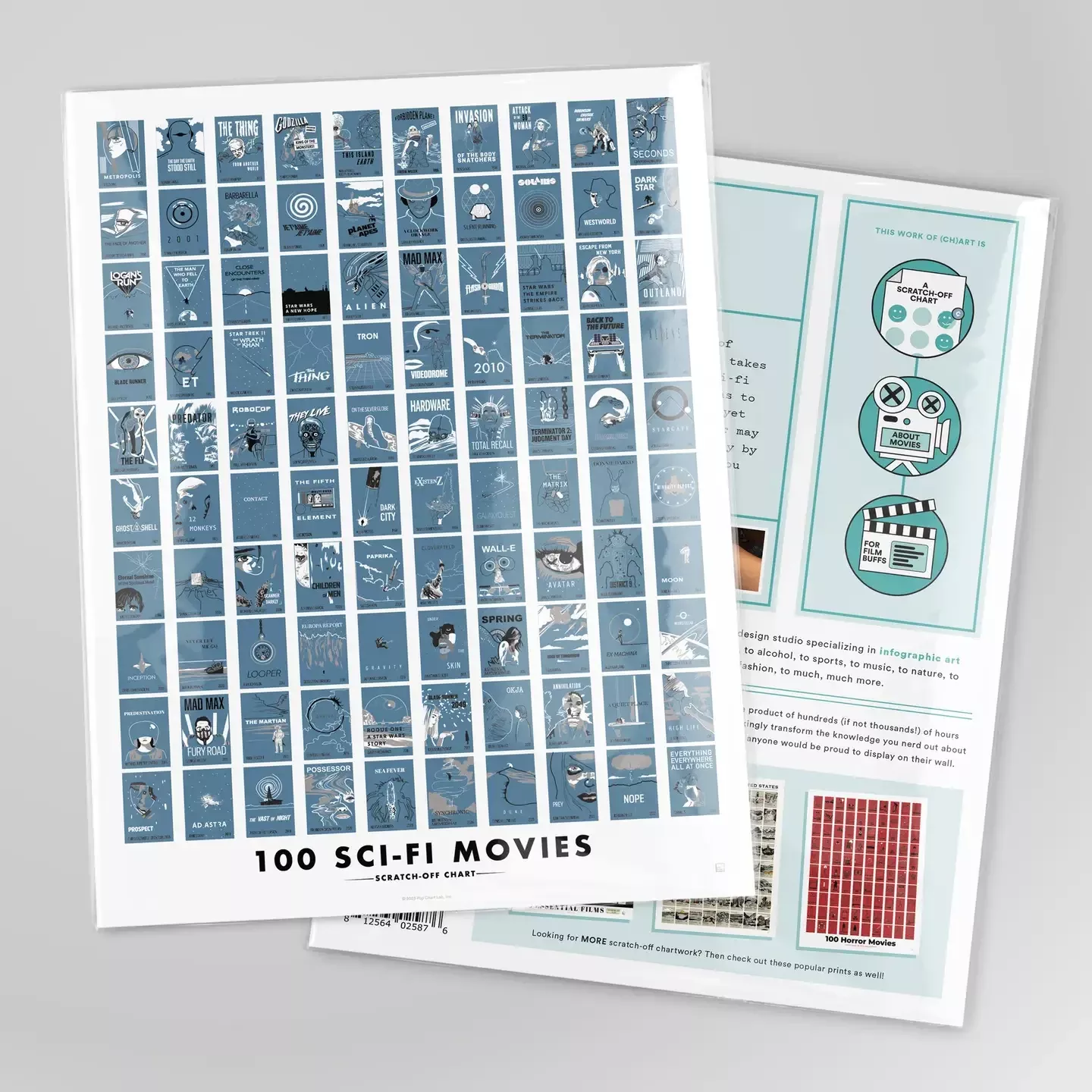 100 Sci-Fi Movies Scratch-Off Chart - 12x16