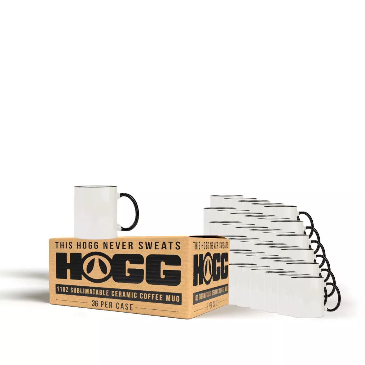 11oz Sublimatable Ceramic Mug - Black Rim & Handle Case (36 Units)