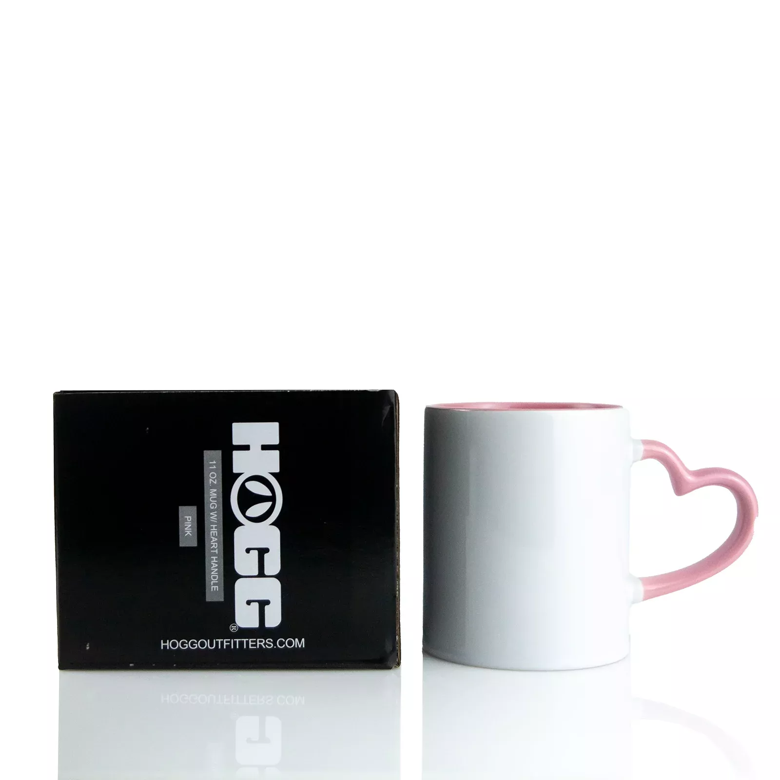 11oz Sublimatable Mug W/ Heart Handle - Pink
