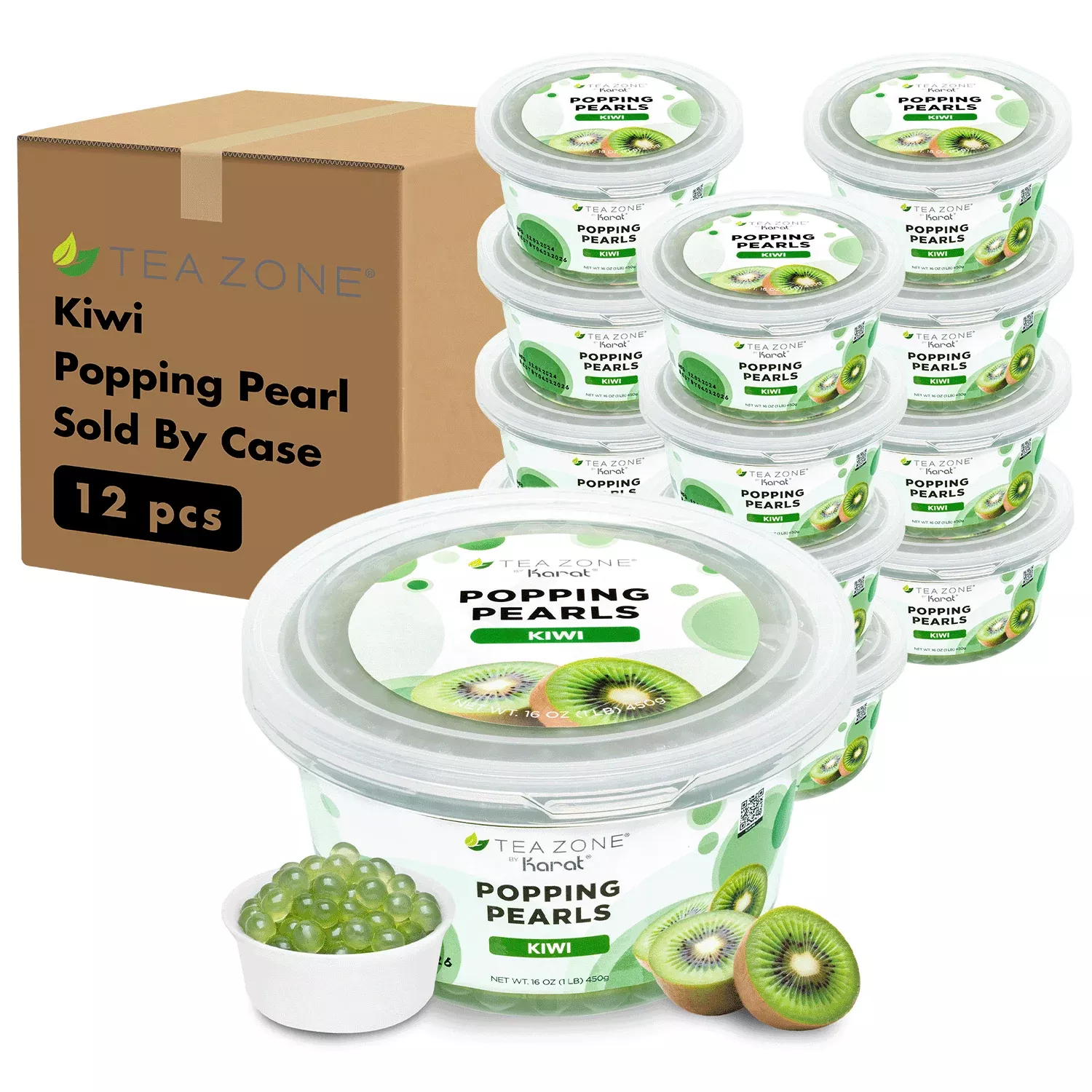 [12 Jars] Kiwi POPPING PEARLS™ (1 lb each)