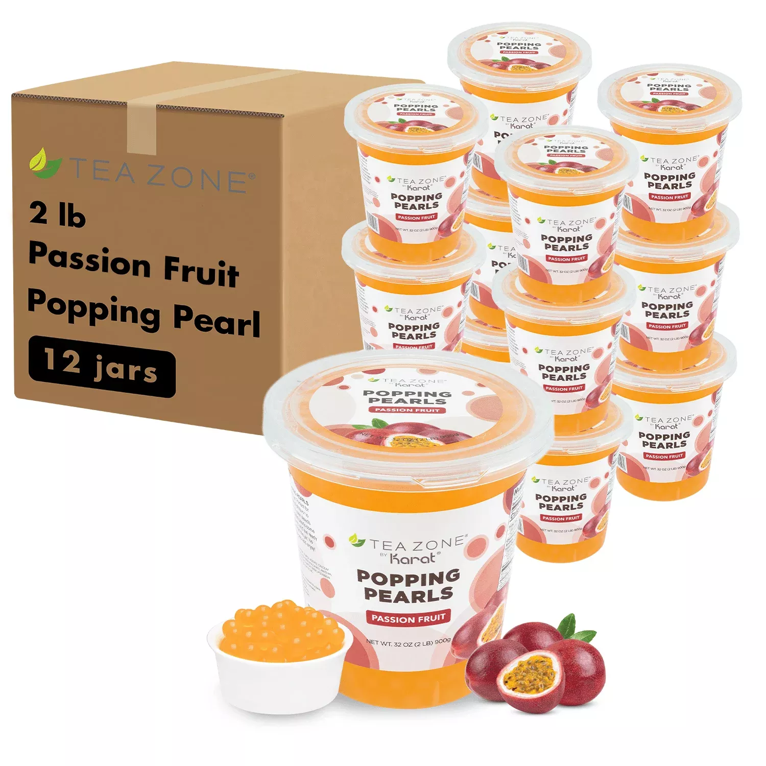 [12 Jars] Passion Fruit POPPING PEARLS™ (2 lb each)