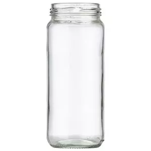12 oz Clear Glass Jar 58-2020 Lug Neck Finish, Round Base
