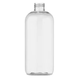 12 oz Clear PET Boston Round Bottle 24-410 Neck Finish, Round Base