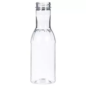 12 oz Clear PET Fluted Sauce Bottle 38-400 Neck Finish, Round Base