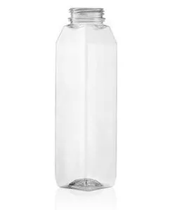 12 oz Clear PET Rectangle Bottle 38 mm Neck Finish, DBJ, Square Base