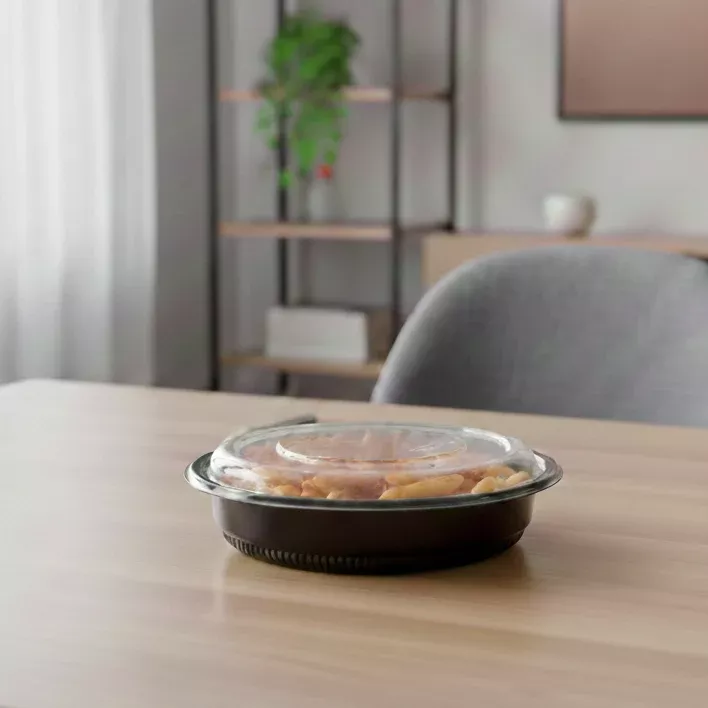 [150 ct] PP Lid for 32 & 48 oz PP Round Microwaveable Container, Translucent