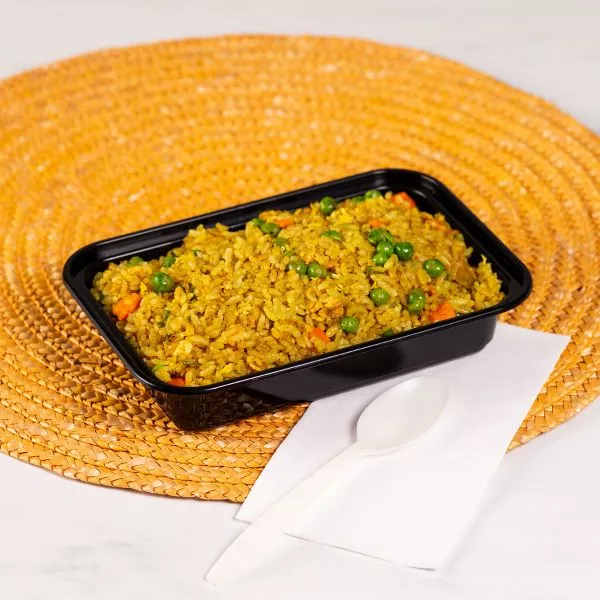 [150 sets] 16 oz PP Injection Molded Microwaveable Rectangular Black Food Containers with lids