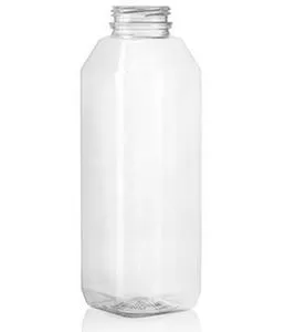 16 oz Clear PET Rectangle Bottle 38 mm Neck Finish, DBJ, Square Base