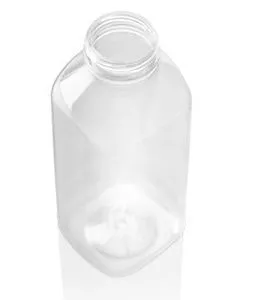 16 oz Clear PET Square Bottle 38 mm Neck Finish, DBJ, Square Base