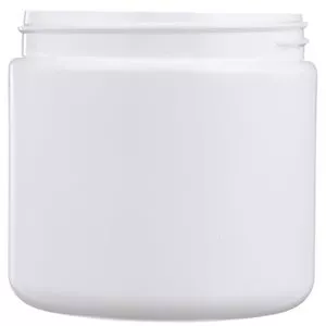 16 oz White HDPE Jar 89-400 Neck Finish, Round Base