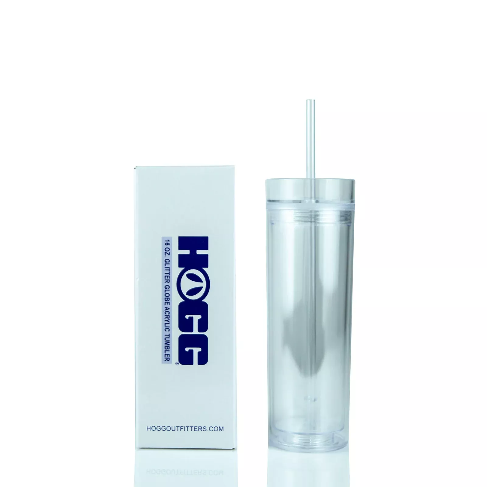 16oz Glitter Globe Acrylic Skinny Tumbler
