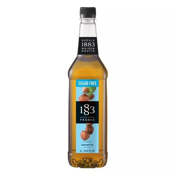 1883 Maison Routin Sugar Free Hazelnut Syrup - Bottle (1L)