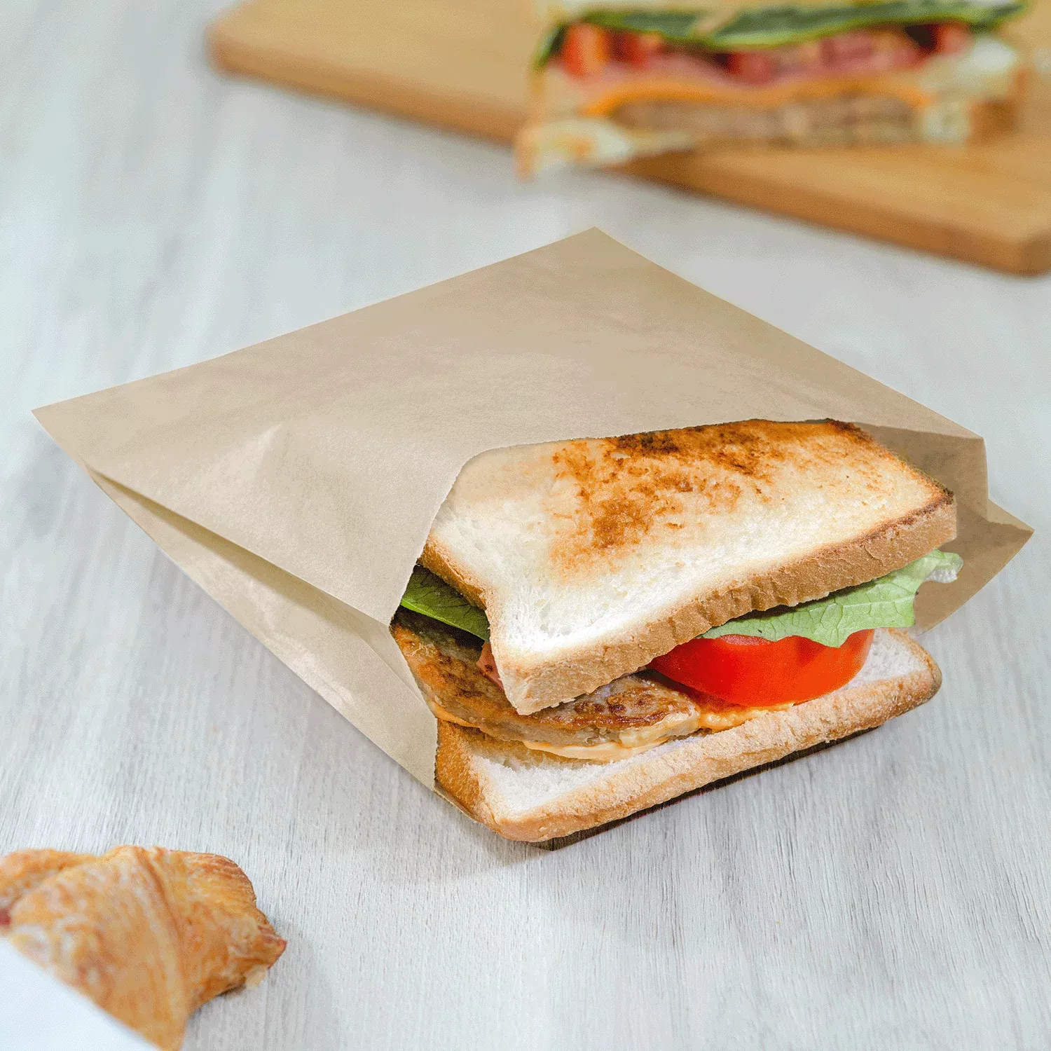 [2,000 ct] Grease-Resistant Sandwich Bag, Kraft