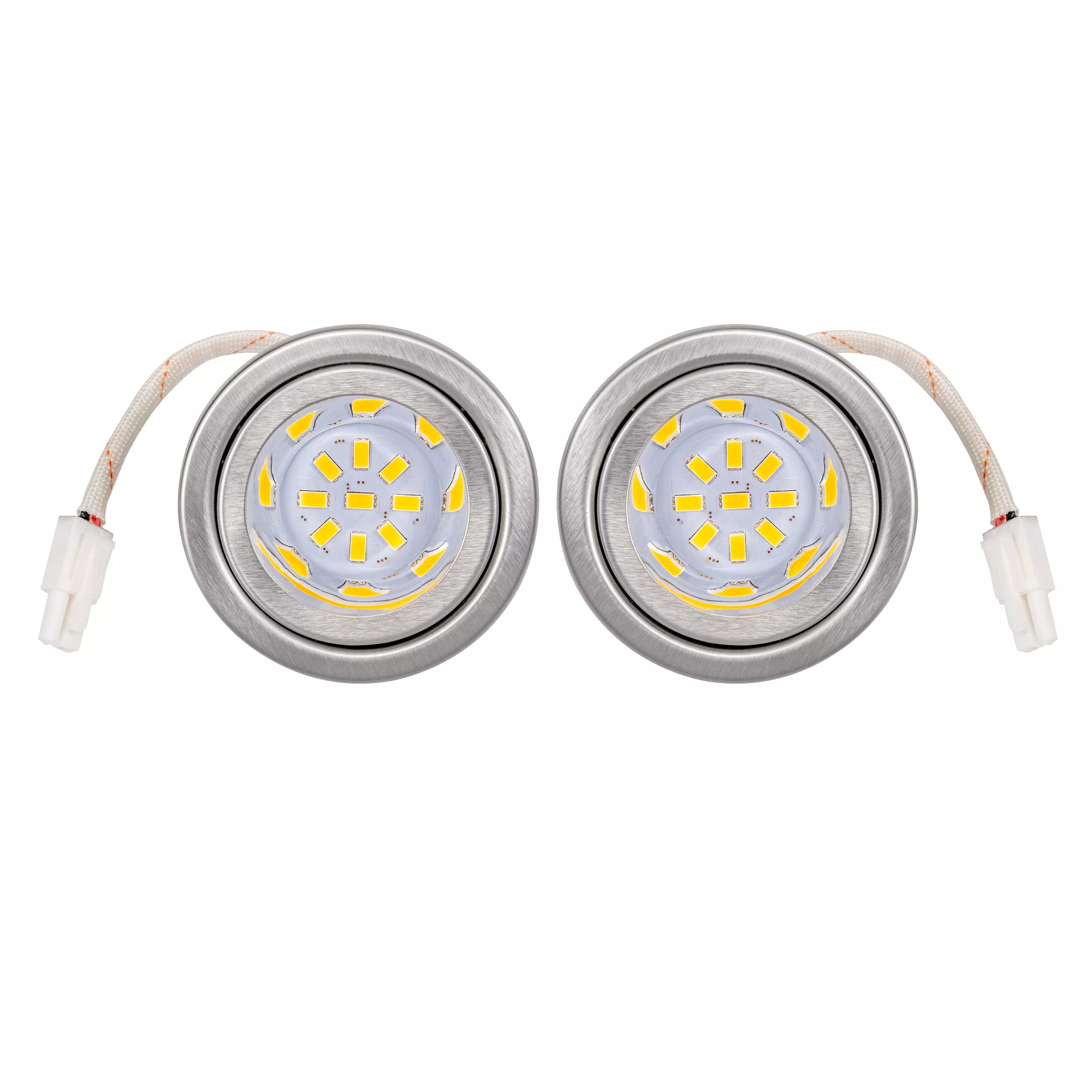 [2-5/8" Folded Edge] 2 Pcs of 12VDC LED Lights ON-E01-14D for Range Hoods with Recessed Light Holes