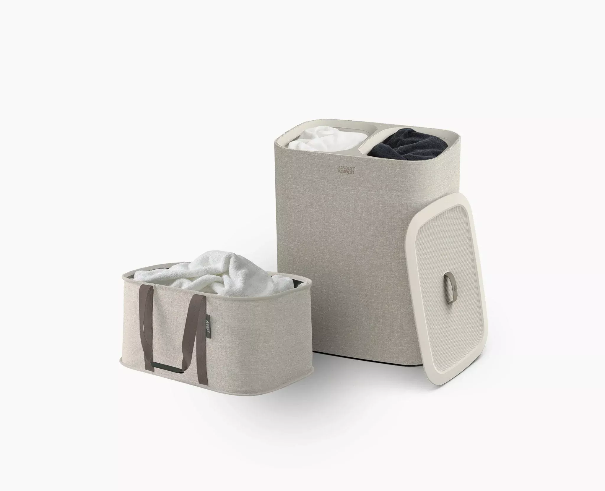 2-piece Ecru Tota Twin 90L & Hold-All™ 35L Laundry Basket Set
