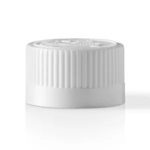 20-400 White PP Child Resistant Push and Turn Closure, F217 Foam Liner