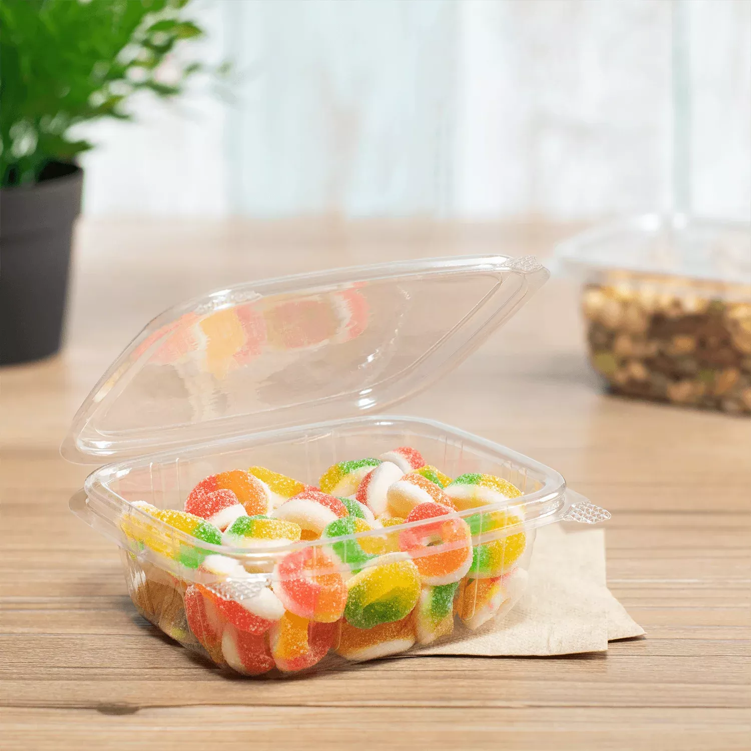[200 ct] 12 oz Hinged Deli Container | PET
