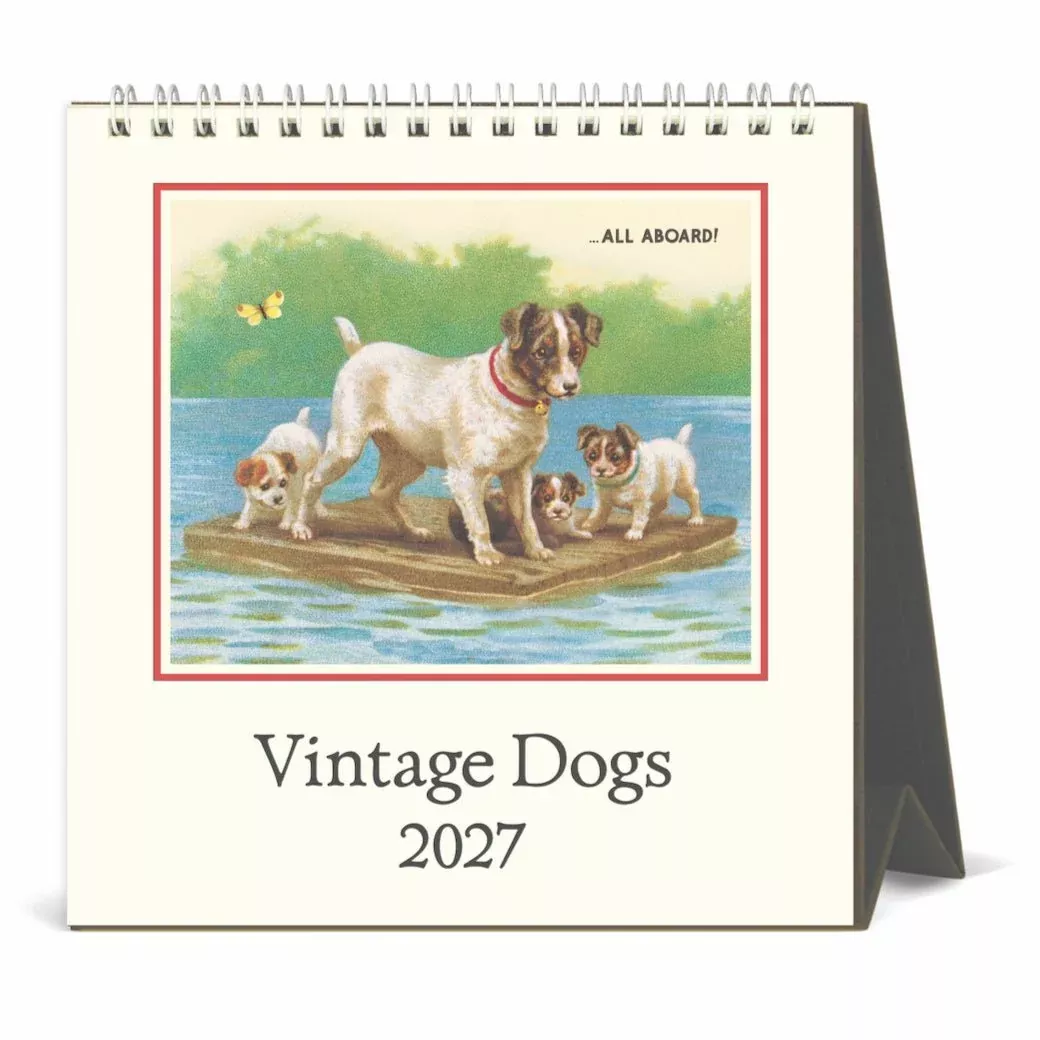 2027 Desk Calendar Vintage Dogs