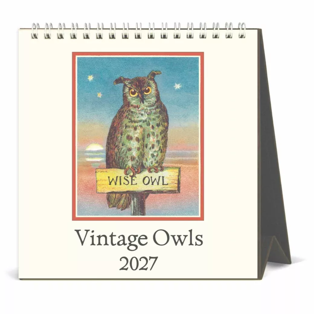 2027 Desk Calendar Vintage Owls