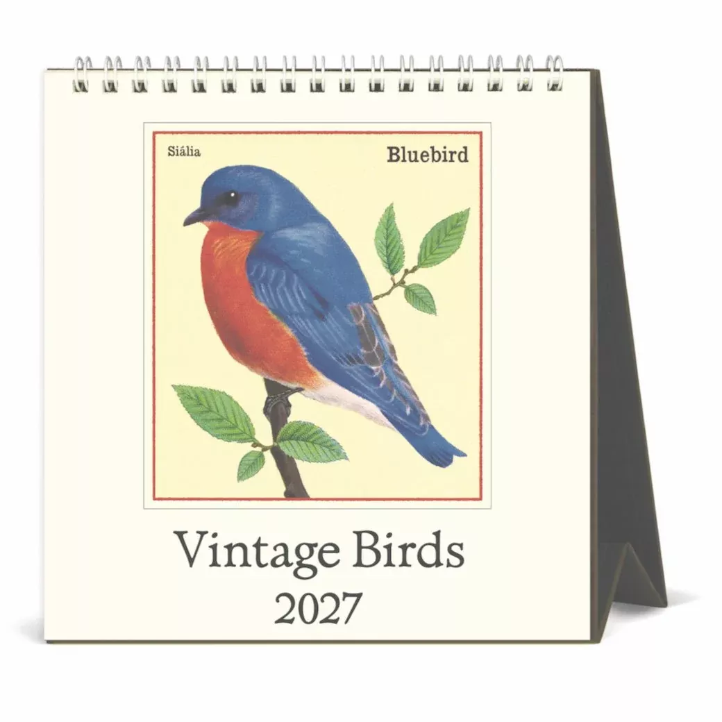 2027 Vintage Birds Desk Calendar
