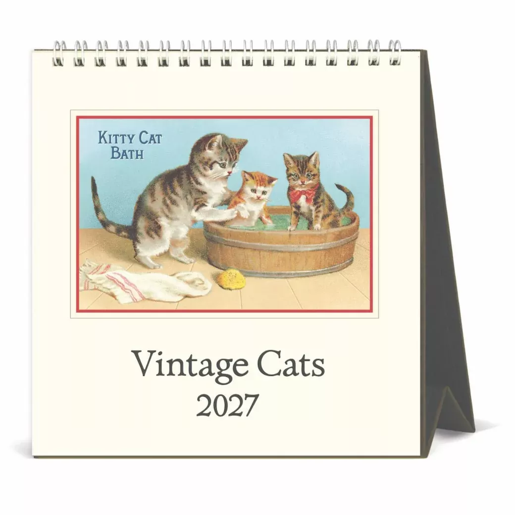 2027 Vintage Cats Desk Calendar