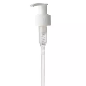 24-410 White PP Dispensing Pump, 8-3/4" Dip Tube