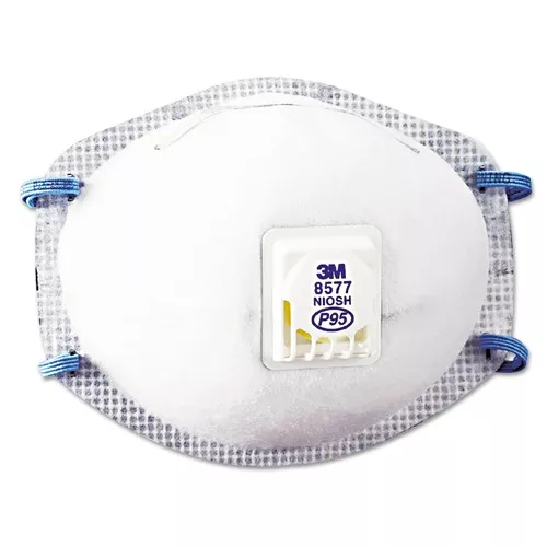 3M 8577 P95 Particulate Respirator - One Size Fits All (10/Box)