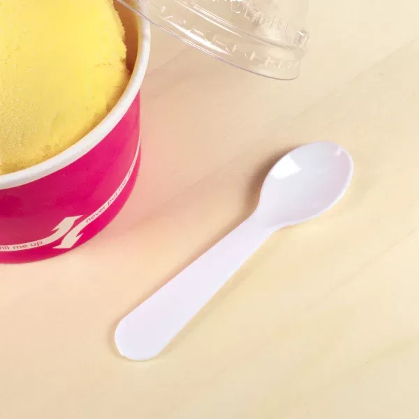 [4,000 ct] PS Plastic Tasting Spoon, White